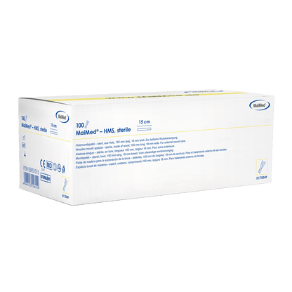 MaiMed - HMS steril Holzmundspatel,15cm lang,100x1 St. steril verpackt | Box (100 Stück)