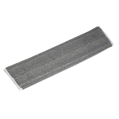 On a white background is a rectangular gray TASKI Jonmaster Pro HD scrubbing mop from Diversey Deutschland GmbH & Co. OHG with textured microfiber, rounded corners, and a white edge – ideal for professional cleaning tasks.