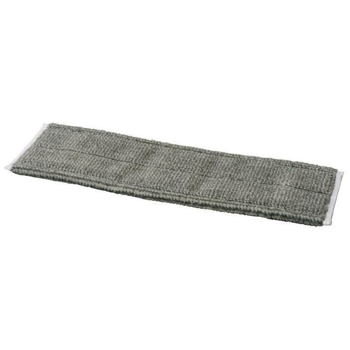 A rectangular gray TASKI MicroEasy Scouring Mop HD Pad from Diversey Germany with textured fabric and white edges for cleaning floors with high grip is depicted flat on a white background.