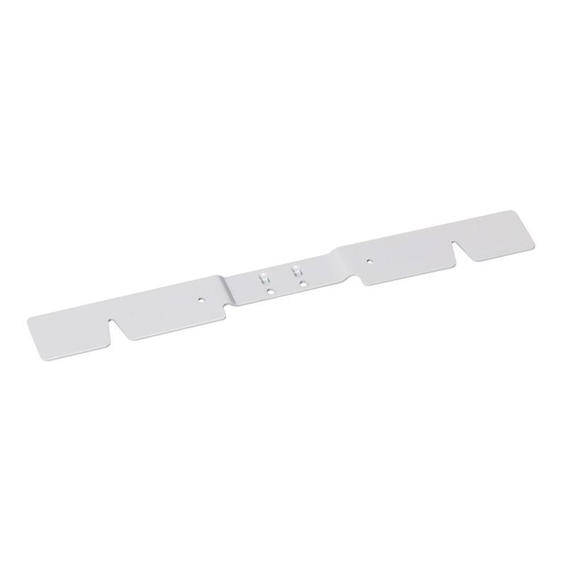 The TASKI accessory holder large (450 mm) from Diversey Deutschland GmbH & Co. OHG is a metal holder with a raised center section, notched edges, and central mounting holes - designed for manual use in cleaning tasks. Package: 1 piece.