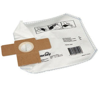 The 2000 nonwoven dust bags for the ergodisc 2000 from Diversey Deutschland GmbH & Co. OHG are rectangular white vacuum bags made of high-quality nonwoven material, featuring a brown cardboard collar, a round opening, instructions, and a barcode on the surface.