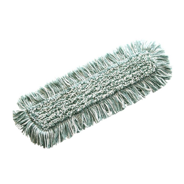 The TASKI Jonmaster Ultra HD Dry Mop from Diversey Deutschland GmbH & Co. OHG features a rectangular, light green microfiber head made of textured material with frayed edges, designed for professional floor cleaning applications.
