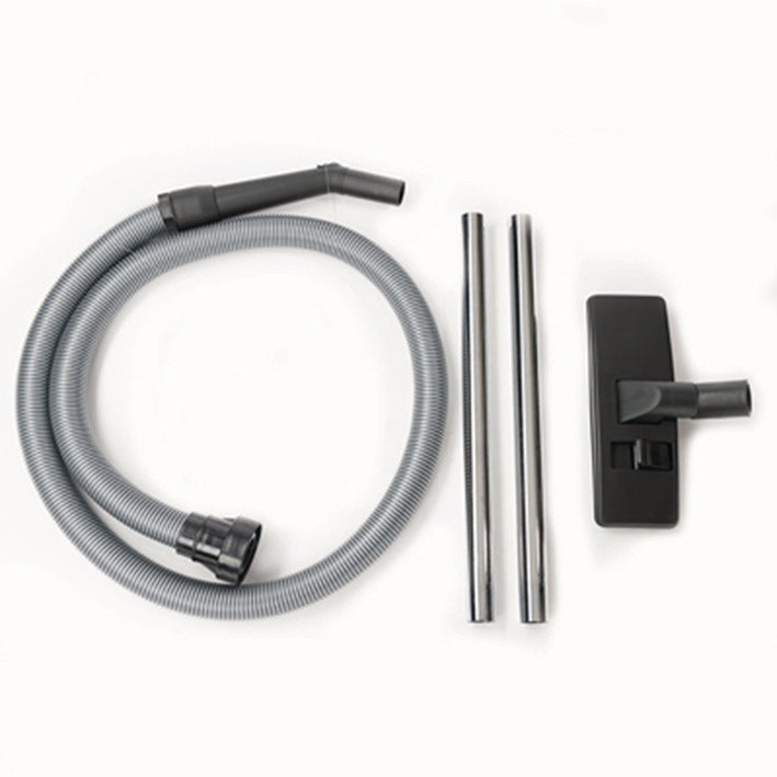 The TASKI go standard accessory set (32 mm) from Diversey Deutschland GmbH & Co. OHG consists of a flexible hose, two metal extension rods, and a rectangular floor nozzle, all on a white background. Suitable for TASKI go; package contains 1 piece.