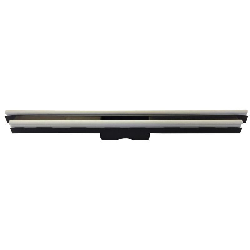 Frontansicht des TASKI Steamer Teppich-Einsatzes, 400mm, von Diversey Deutschland GmbH & Co. OHG: ein rechteckiger Aufsatz mit schwarzer Basis und zwei parallelen Metallstäben, konzipiert für die 400mm Bodendüse des TASKI Steamers.
