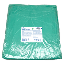 MaiMed-Coat Protect, Schutzkittel aus Vlies, grün unsteril, elast.Ärmelabschluss,Länge 120cm, 10 St. | Packung (10 Stück)