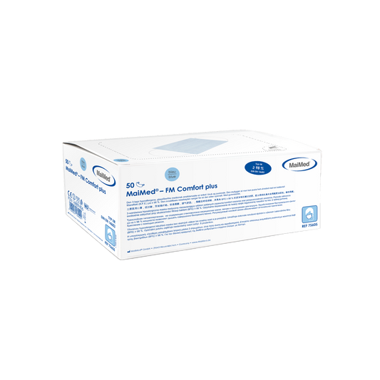 MaiMed-FM C plus.,Maske, unst. mit Gummi OP-Maske, unsteril, 3-lagig, Blau, 50 St./Box  | Box (50 Stück)