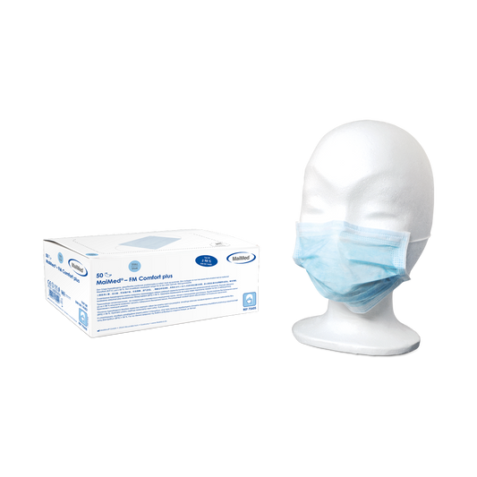 MaiMed-FM C plus.,Maske, unst. mit Gummi OP-Maske, unsteril, 3-lagig, Blau, 50 St./Box  | Box (50 Stück)