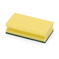 The Nölle Profi Brush pot cleaner features a yellow foam side and extra-large dark green scouring pad (15x9 cm), ideal for effective cleaning. 1 piece, from Nölle Profi Brush Brush & Paintbrush Technology e.K., depicted on a white background.