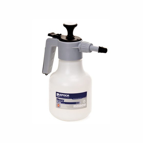 The Arcora Arspray Delta-Tec 2 spray bottle from Arcora International GmbH is a gray-black plastic hand sprayer with an EPDM seal, has a capacity of 1710 ml, and is suitable for alkaline cleaning. The package contains 1 unit.