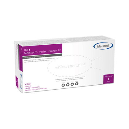 MaiMed-vinTec Stretch PF, non-sterile, powder vinyl examination gloves 100 pieces/box