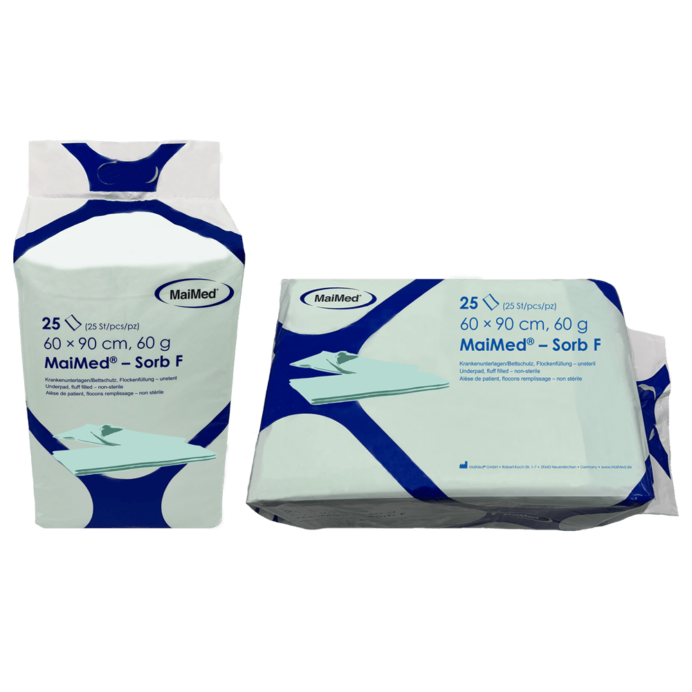 MaiMed-Sorb F Krankenunterlagen unsteril Zellstoff-Flocken, 60x90cm, 60g | Packung (25 Stück)