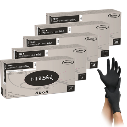 MaiMed-Nitrile Black black, non-sterile powder-free, latex-free gloves 100 pieces/box