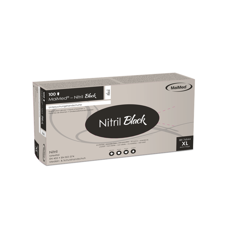 MaiMed-Nitrile Black black, non-sterile powder-free, latex-free gloves 100 pieces/box