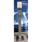 The Dr. Schnell The V10 touchless stainless steel dispenser from DR.SCHNELL GmbH & Co. KGaA features an orange graphic display set against a blue backdrop with images of icebergs and water.