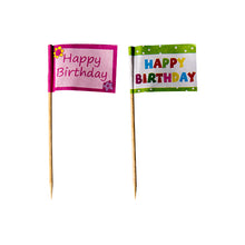 Mit den PAPSTAR GmbH Deko-Picker "Happy Birthday"-Zahnstocherfähnchen (8 cm, 20er-Pack) verleihen Sie Ihren Party-Leckereien einen festlichen Touch - lustige, bunte Dekorationen für jede Geburtstagsparty!.