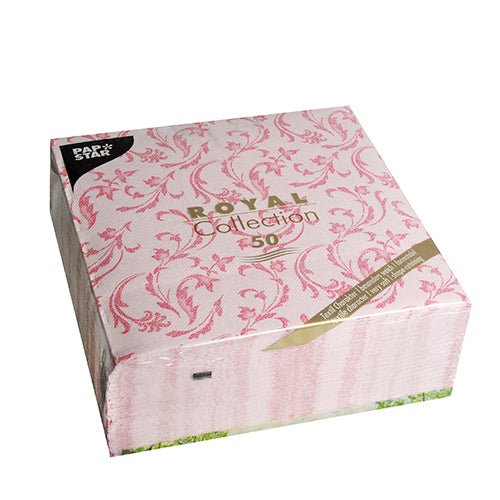 A set of 50 PAPSTAR ROYAL Collection Napkins by PAPSTAR GmbH, in fuchsia, 1/4 fold, size 40 x 40 cm—perfect for elegant lunch tables.