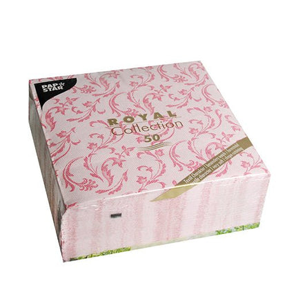 A set of 50 PAPSTAR ROYAL Collection Napkins by PAPSTAR GmbH, in fuchsia, 1/4 fold, size 40 x 40 cm—perfect for elegant lunch tables.