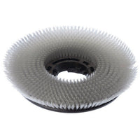 The Diversey Deutschland GmbH & Co. OHG Exposed Concrete Scrub Brush (43 cm) is compatible with the swingo 3500 and features angled white bristles arranged in concentric circles on a black background, which enhance cleaning performance during deep cleaning of concrete surfaces. Package: 1 piece.