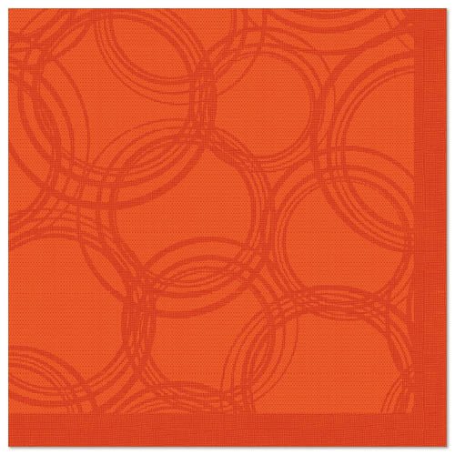 The PAPSTAR 50 napkins "ROYAL Collection," 1/4-fold, 40 x 40 cm, nectarine PAPSTAR With its square shape, nectarine-orange hue, subtle circular patterns, and solid-color border, GmbH brings an elegant style to the table—ideal for any setting.