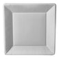 A white, square 22.5 cm large PAPSTAR GmbH paper plate from the "pure" design line (50 pieces) is pictured from above, with slightly raised edges and a smooth, eco-friendly surface.