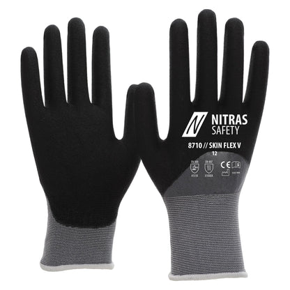 NITRAS SKIN FLEX V, Montagehandschuhe, grau / schwarz