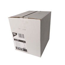 A sealed cardboard box with a printed product label featuring text, barcodes, and numbers for PAPSTAR GmbH PAPSTAR round cardboard plate Ø 23 cm, white, eco-friendly and stable | Box (200 pieces), against a plain white background.