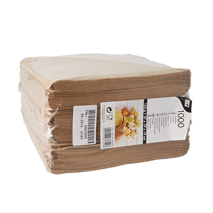 A stack of PAPSTAR 1000 cone bags (parchment substitute, greaseproof) from PAPSTAR GmbH, packed in plastic with a barcode and product info - perfect for fries packaging in gastronomy packaging.