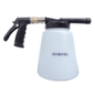 The Dr. Schnell foam cannon 2x8, from DR.SCHNELL GmbH & Co. KGaA, features a robust metal coupling and is a reliable dosing system ideal for use in the kitchen; comes as a single package with accessories.