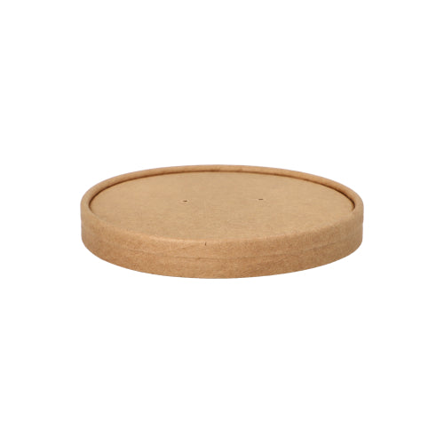 The PAPSTAR 25 lid for cardboard soup cups from PAPSTAR GmbH is round, flat, heat-resistant, and eco-friendly, with a slight rim - depicted against a white background.