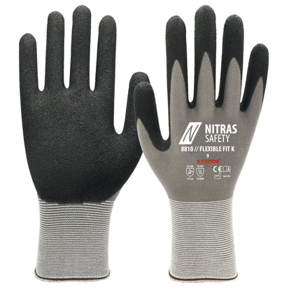 NITRAS FLEXIBLE FIT K, Montagehandschuhe, grau / schwarz