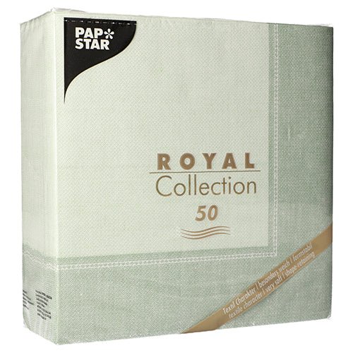 PAPSTAR GmbH 50 napkins "ROYAL Collection" 1/4-fold, 40x40 cm, green. Ideal for festive occasions - high-quality green napkins with elegant design.