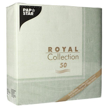 PAPSTAR GmbH 50 napkins "ROYAL Collection" 1/4-fold, 40x40 cm, green. Ideal for festive occasions - high-quality green napkins with elegant design.