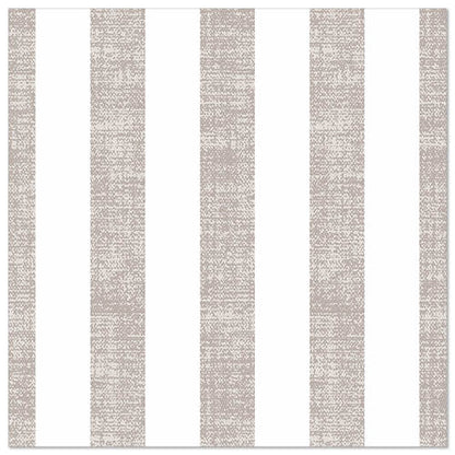 Ein quadratisches Muster mit abwechselnd vertikalen, strukturierten hellgrauen und einfarbig weißen Streifen, inspiriert von den 50 Servietten "ROYAL Collection" 1/4-Falz 40 x 40 cm grau der PAPSTAR GmbH.