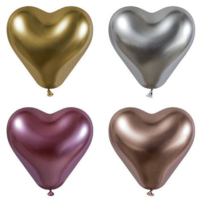 The PAPSTAR 4 large balloons from PAPSTAR The "GmbH" letters, with a shiny metallic finish in gold, silver, purple, and rose gold, are arranged in a grid—perfect for festive decorations for any occasion.