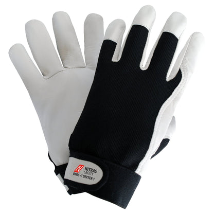 NITRAS DEXTER 1, Mechanikerhandschuhe, grau / schwarz