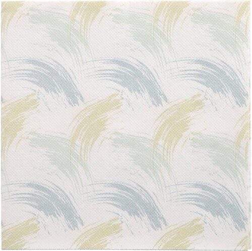 Eine quadratische Fliese mit pastellfarbenen Bögen in Hellblau, Grün und Beige auf Weiß - das ist die Eleganz der PAPSTAR 50 Servietten "ROYAL Collection" 1/4-Falz 40 x 40 cm blau von PAPSTAR GmbH.