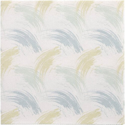 Eine quadratische Fliese mit pastellfarbenen Bögen in Hellblau, Grün und Beige auf Weiß - das ist die Eleganz der PAPSTAR 50 Servietten "ROYAL Collection" 1/4-Falz 40 x 40 cm blau von PAPSTAR GmbH.