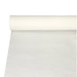 A white roll PAPSTAR Tablecloth (paper, 20 m x 118 cm) from the PAPSTAR The GmbH is partially unrolled on a smooth surface, revealing its clean, finely textured, and grid-patterned surface—ideal for parties. It is delivered shrink-wrapped in plastic (1 roll).
