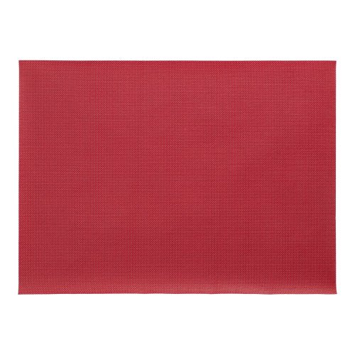 Ein rechteckiges, rotes PAPSTAR 100 Vlies „soft selection plus“ Tischset (30x40 cm), stoffähnlich mit dezenter Struktur, von der PAPSTAR GmbH, abgebildet auf weißem Untergrund.