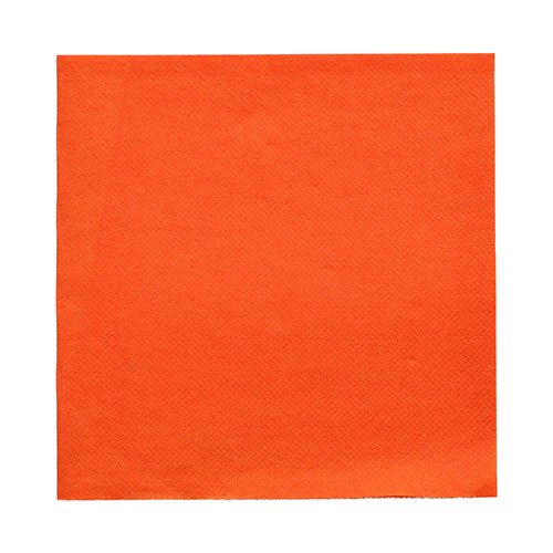 A square napkin from the PAPSTAR The "DAILY Collection" card (32 x 32 cm, 1/4 fold, orange, 50 pieces) features a white background and stands out for its high-quality textured design.
