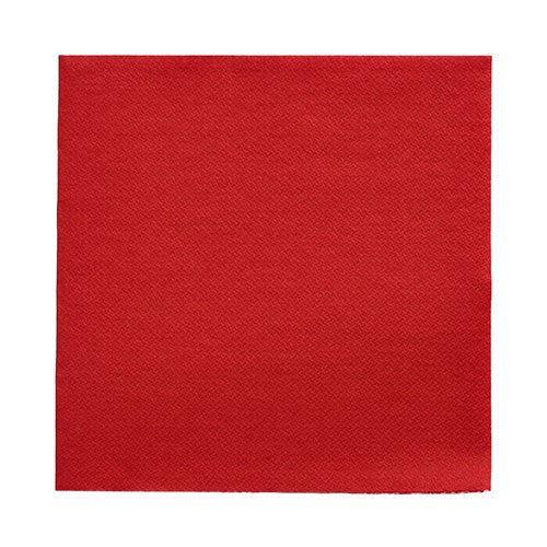 A red, square PAPSTAR 50 "DAILY Collection" napkins (32 x 32 cm, 1/4-fold) from the PAPSTAR GmbH with a slightly textured surface, shown on a white background.
