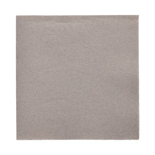 Set against a white background is a square, light gray, subtly textured napkin from the 50-napkin “DAILY Collection” (1/4-fold, 32x32 cm) of the PAPSTAR GmbH is shown.