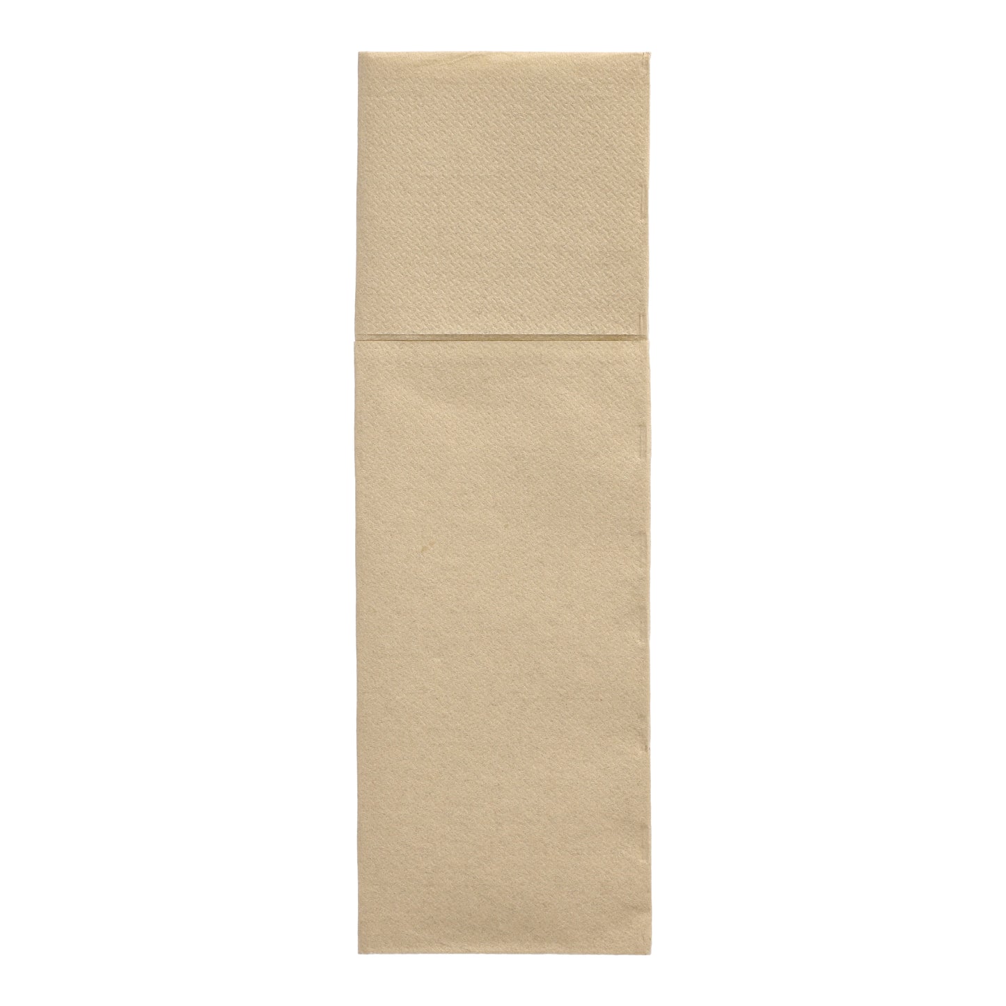A brown PAPSTAR 50 napkins "DAILY Collection" (48 x 30 cm, cutlery fold) by PAPSTAR GmbH, folded lengthwise and presented on a white background.