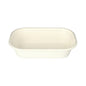 The PAPSTAR The Gastronorm GN 1/4 container is a white, rectangular, eco-friendly container made from sugarcane by PAPSTAR GmbH with rounded corners and a white background. The package contains 1 piece.