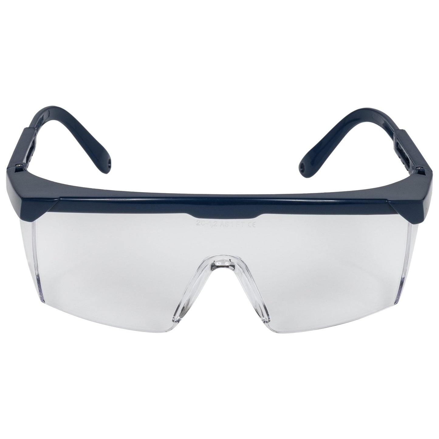 NITRAS VISION PROTECT BASIC, Bügelbrille, transparent / marineblau, EN 166 Kunststoff | Packung (12 Stück)