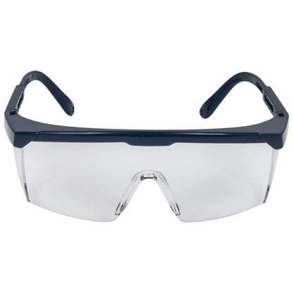 NITRAS VISION PROTECT BASIC, Bügelbrille, transparent / marineblau, EN 166 Kunststoff | Packung (12 Stück)