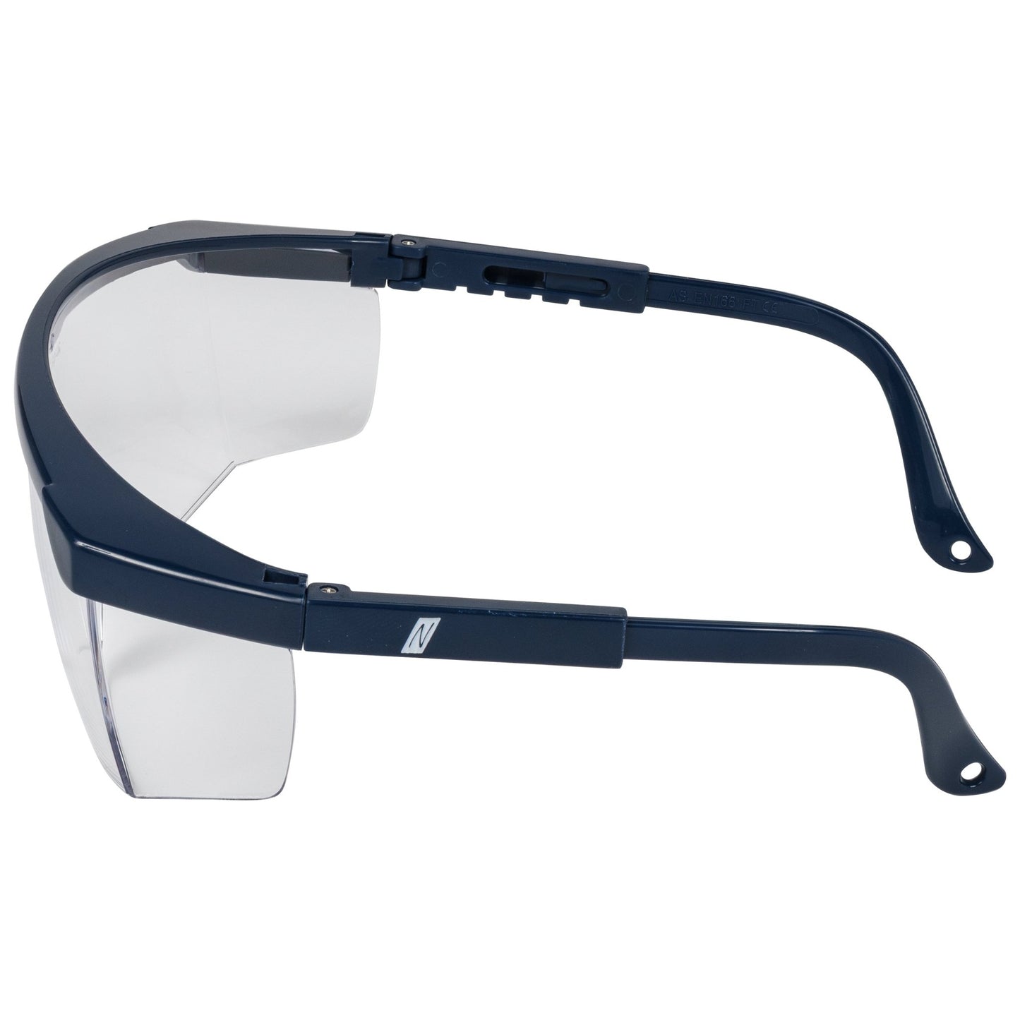 NITRAS VISION PROTECT BASIC, Bügelbrille, transparent / marineblau, EN 166 Kunststoff | Packung (12 Stück)