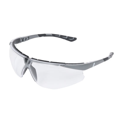 NITRAS VISION PROTECT PREMIUM, temple glasses, transparent / gray, ISO 16321-1 plastic | Pack (12 pieces)