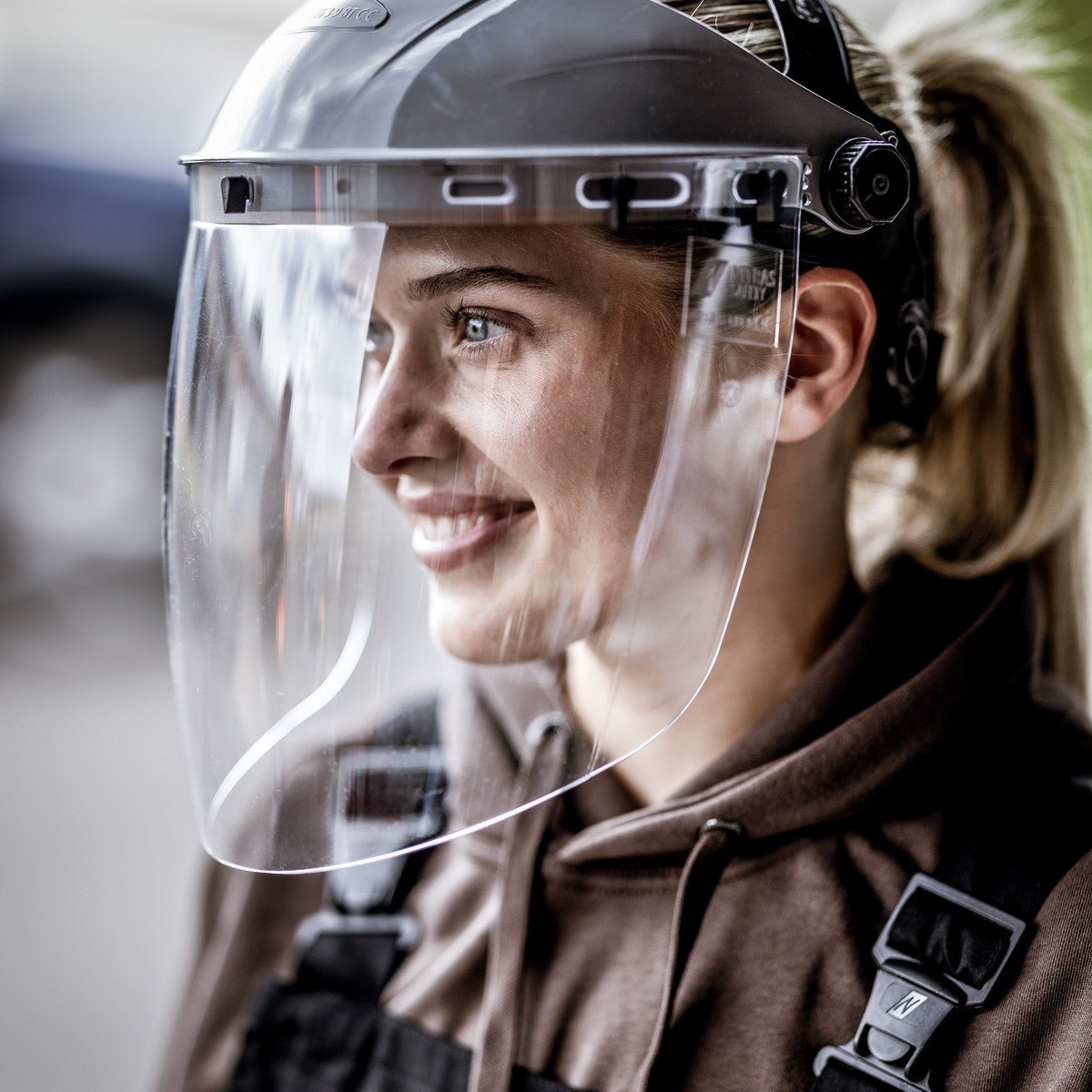 NITRAS PROTECT Visier, transparent / schwarz, EN 166 Kunststoff | Packung (1 Stück)