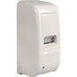 The Abena Re-Seller GmbH Sensor Dispenser, 1,000 ml, White, is a white wall-mounted dispenser with a viewing window and a locking mechanism for optimal hand hygiene and automatic dispensing.